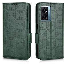 Leather Case Stands Flip Cover Holder C02X for Oppo K10 5G India Green