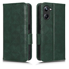 Leather Case Stands Flip Cover Holder C02X for Realme 10 Pro 5G Green