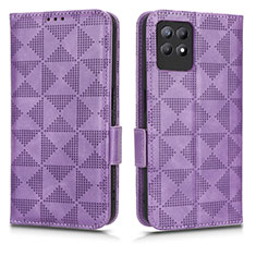 Leather Case Stands Flip Cover Holder C02X for Realme 8i Purple