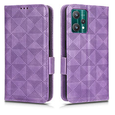 Leather Case Stands Flip Cover Holder C02X for Realme 9 Pro 5G Purple