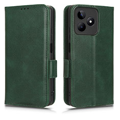 Leather Case Stands Flip Cover Holder C02X for Realme C53 Green