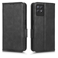 Leather Case Stands Flip Cover Holder C02X for Realme Narzo 50 4G Black