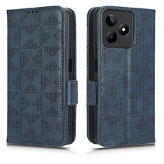 Leather Case Stands Flip Cover Holder C02X for Realme Narzo N53 Blue