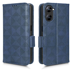 Leather Case Stands Flip Cover Holder C02X for Realme Q5x 5G Blue