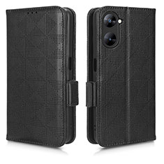 Leather Case Stands Flip Cover Holder C02X for Realme V20 5G Black