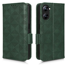 Leather Case Stands Flip Cover Holder C02X for Realme V20 5G Green