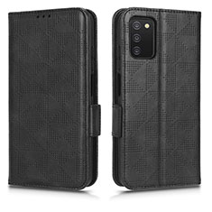 Leather Case Stands Flip Cover Holder C02X for Samsung Galaxy A02s Black