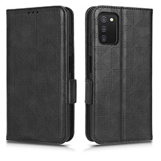 Leather Case Stands Flip Cover Holder C02X for Samsung Galaxy A03s Black