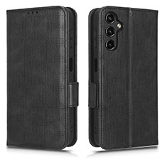 Leather Case Stands Flip Cover Holder C02X for Samsung Galaxy A14 5G Black