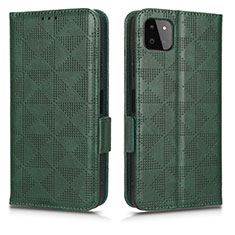 Leather Case Stands Flip Cover Holder C02X for Samsung Galaxy A22 5G Green