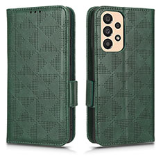 Leather Case Stands Flip Cover Holder C02X for Samsung Galaxy A23 4G Green