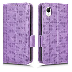 Leather Case Stands Flip Cover Holder C02X for Samsung Galaxy A23 5G SC-56C Purple