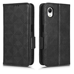Leather Case Stands Flip Cover Holder C02X for Samsung Galaxy A23e 5G Black