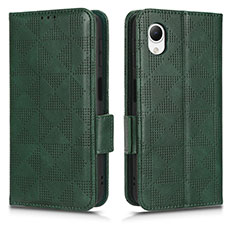 Leather Case Stands Flip Cover Holder C02X for Samsung Galaxy A23e 5G Green