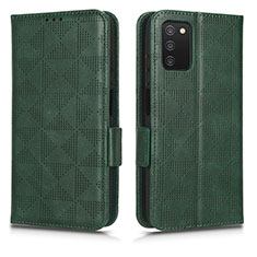 Leather Case Stands Flip Cover Holder C02X for Samsung Galaxy F02S SM-E025F Green