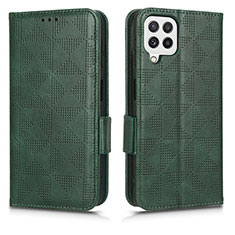 Leather Case Stands Flip Cover Holder C02X for Samsung Galaxy F12 Green