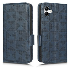 Leather Case Stands Flip Cover Holder C02X for Samsung Galaxy M04 Blue