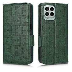 Leather Case Stands Flip Cover Holder C02X for Samsung Galaxy M33 5G Green