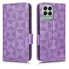 Leather Case Stands Flip Cover Holder C02X for Samsung Galaxy M33 5G Purple