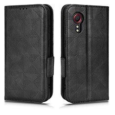 Leather Case Stands Flip Cover Holder C02X for Samsung Galaxy XCover 5 SM-G525F Black