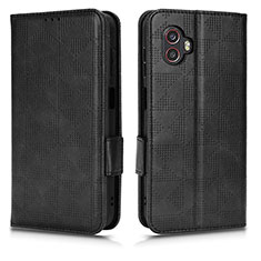 Leather Case Stands Flip Cover Holder C02X for Samsung Galaxy XCover 6 Pro 5G Black
