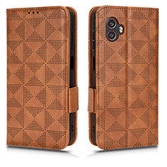 Leather Case Stands Flip Cover Holder C02X for Samsung Galaxy XCover 6 Pro 5G Brown