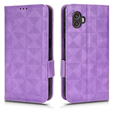 Leather Case Stands Flip Cover Holder C02X for Samsung Galaxy XCover 6 Pro 5G Purple