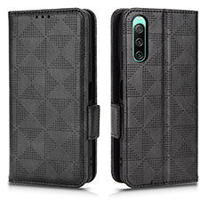 Leather Case Stands Flip Cover Holder C02X for Sony Xperia 10 IV SO-52C Black