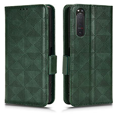 Leather Case Stands Flip Cover Holder C02X for Sony Xperia 5 II Green