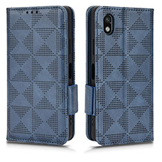 Leather Case Stands Flip Cover Holder C02X for Sony Xperia Ace III SOG08 Blue