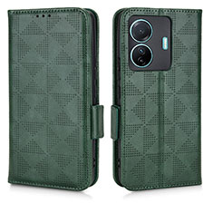 Leather Case Stands Flip Cover Holder C02X for Vivo iQOO Z6 Pro 5G Green