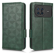 Leather Case Stands Flip Cover Holder C02X for Vivo X Note Green