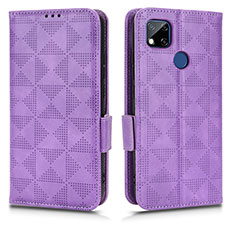 Leather Case Stands Flip Cover Holder C02X for Xiaomi POCO C31 Purple