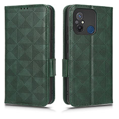 Leather Case Stands Flip Cover Holder C02X for Xiaomi Poco C55 Green