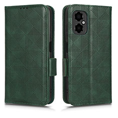 Leather Case Stands Flip Cover Holder C02X for Xiaomi Poco M4 5G Green