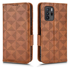 Leather Case Stands Flip Cover Holder C02X for Xiaomi Poco X3 GT 5G Brown