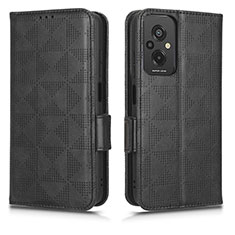 Leather Case Stands Flip Cover Holder C02X for Xiaomi Redmi 11 Prime 4G Black