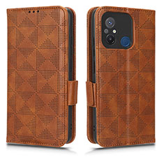 Leather Case Stands Flip Cover Holder C02X for Xiaomi Redmi 11A 4G Brown