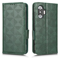 Leather Case Stands Flip Cover Holder C02X for Xiaomi Redmi K40 Gaming 5G Green