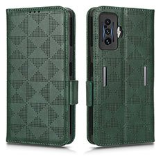 Leather Case Stands Flip Cover Holder C02X for Xiaomi Redmi K50 Gaming 5G Green