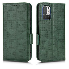 Leather Case Stands Flip Cover Holder C02X for Xiaomi Redmi Note 10 JE 5G Green