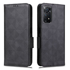 Leather Case Stands Flip Cover Holder C02X for Xiaomi Redmi Note 11 Pro 5G Black