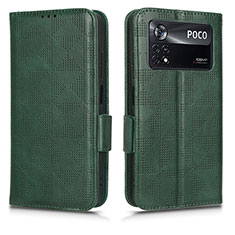 Leather Case Stands Flip Cover Holder C02X for Xiaomi Redmi Note 11E Pro 5G Green