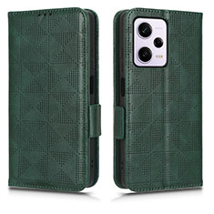 Leather Case Stands Flip Cover Holder C02X for Xiaomi Redmi Note 12 Explorer Green