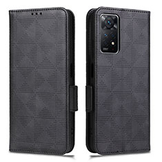 Leather Case Stands Flip Cover Holder C02X for Xiaomi Redmi Note 12 Pro 4G Black