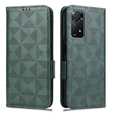 Leather Case Stands Flip Cover Holder C02X for Xiaomi Redmi Note 12 Pro 4G Green