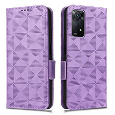 Leather Case Stands Flip Cover Holder C02X for Xiaomi Redmi Note 12 Pro 4G Purple