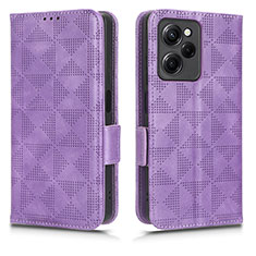Leather Case Stands Flip Cover Holder C02X for Xiaomi Redmi Note 12 Pro Speed 5G Purple