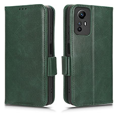 Leather Case Stands Flip Cover Holder C02X for Xiaomi Redmi Note 12S Green