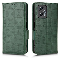 Leather Case Stands Flip Cover Holder C02X for Xiaomi Redmi Note 12T Pro 5G Green